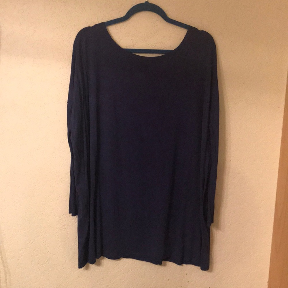 Navy blue over sized shirt.